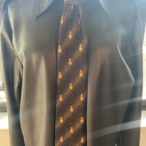 Brioni Black and Orange Tie